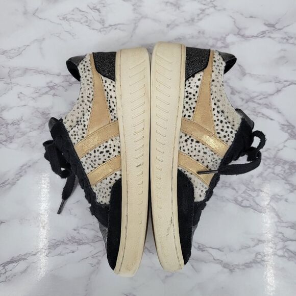 Gola Classics Women's Superslam Sneakers Black Gold Animal Print - Picture 9 of 15